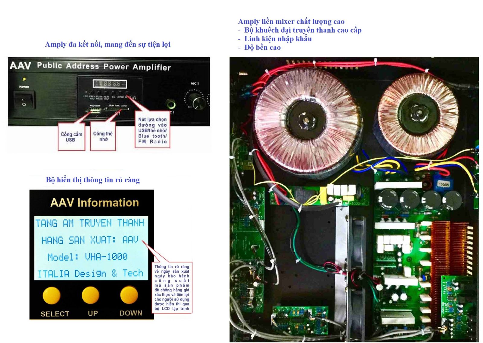 tăng âm truyền thanh đa năng chất lượng cao